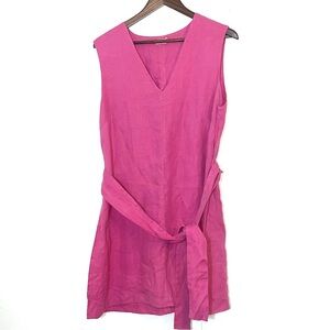 Faherty Pink Sleeveless Linen Sundress